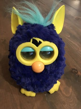 2012 Furby Deep Blue Yellow Talking Interactive Hasbro Toy