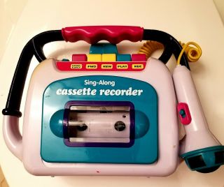 Vintage Sing - Along Cassette Recorder 200 Toy Inc.  - Dual Mic Vtg Player 1999