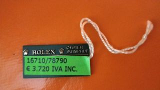 Rolex Oyster Vintage Price Tag Hangtag Sello Swimpruf Showcase - Offers Welcome