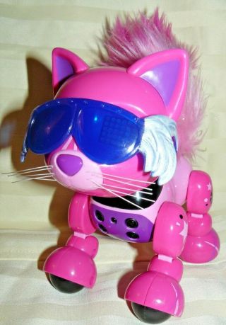 2006 Spin Master Zoomer Meowzies Pink Interactive Toy Cat 7 "