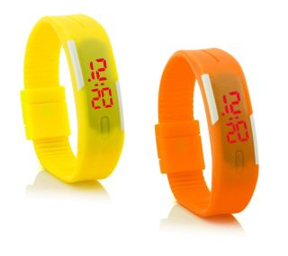 2x Digital Silikon Led Armband Uhr Armbanduhr Watch Herren Damen Kinder Sport Go