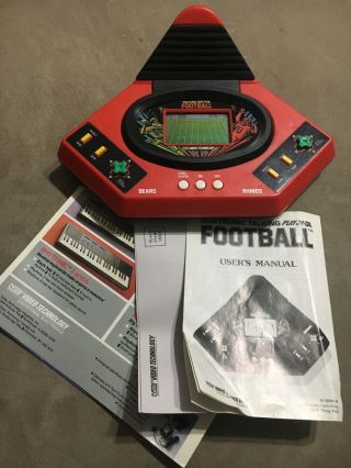 Vintage 1986 VTech Electronic Talking Handheld Football Game Great 3