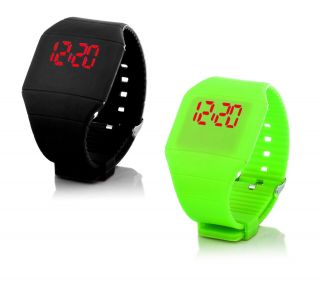 2x Digital Silikon Led Armband Uhr Armbanduhr Watch Unisex Sport Fitness S&gn