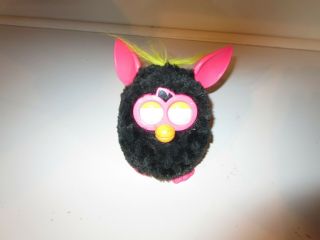 Hasbro Furby 2012 : Black / Pink Ears Yellow Good Evil Talks Great