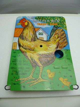 The Mother Hen Target Game Made In Japan Vintage Tin
