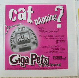 3 1997 Giga Pets Ads Tiger Electronics Virtual Dog Cat & Monkey Digital Doggie 2