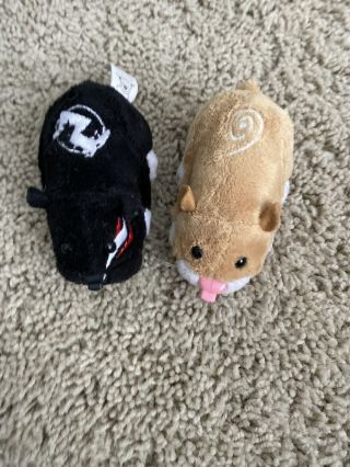 2 Zhu Zhu Pets - Kung Zhu & Beige With Pink Noise.  Pre - Owned