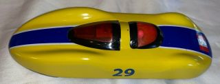 Schylling Streamline Race Car 29 Canada Flag Yellow Blue Stripe Sparking Action