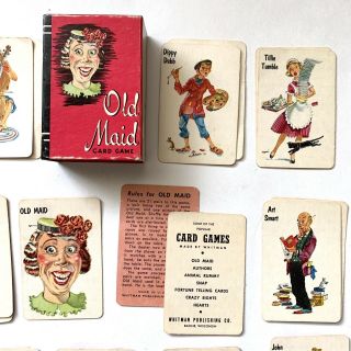 Vintage Whitman Mini Old Maid Card Game 1950’s Complete W/ Game Rules