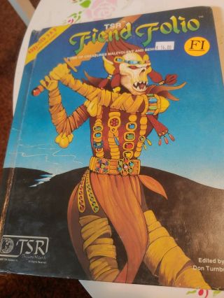Vintage Fiend Folio Advanced Dungeons And Dragons By Tsr 1981 Hardcover Book