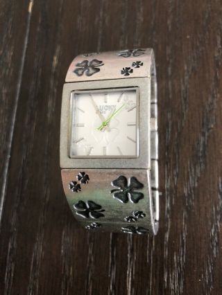 Lucky Brand Watch 16/1025 Y121E Clovers Brushed Stainless Battery Tare Style 2