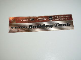 Vintage Tin Tag For Remco U.  S.  Army Bulldog Tank
