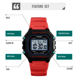 Skmei Men Digital Waterproof Sport Military 12/24hrs Alarm Luminous Wrist Watch