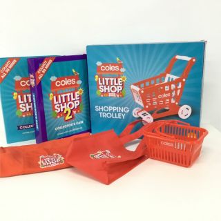 Coles Little Shop 1 & 2 Complete With Apron,  Basket,  Bag,  Trolley 927