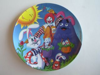 Mcdonalds Easter Plate 1996 - Ronald Grimace Bunny - - 9 1/2 In.  Wide