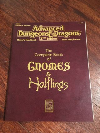 Ad&d The Complete Book Of Gnomes And Halflings 2nd Ed Tsr Phbr9 2134