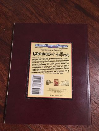 AD&D The Complete Book of Gnomes and Halflings 2nd Ed TSR PHBR9 2134 2