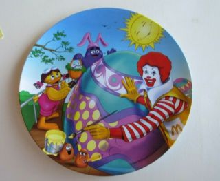 Mcdonalds Easter Plate 1998 - Ronald Coloring Egg - - 9 1/2 In.  Wide