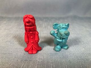 Rare Vintage 1969 Kelloggs Cereal Premium Erasers Muttley Zilly Vulture Squadron