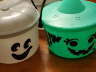 3 Vintage 1986 McDonald ' s Halloween Plastic Buckets Witch Ghosts Trick or Treat 2
