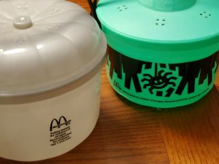 3 Vintage 1986 McDonald ' s Halloween Plastic Buckets Witch Ghosts Trick or Treat 3