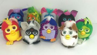 9 Furby Mcdonalds Plus Keychains 2000 Tiger Electronics 3 " Backpack Clip - Ons