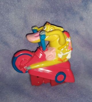 Cartoon Network Cow And Chicken Figure Toy Tricycle 1999 Taco Bell