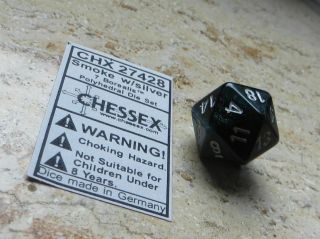 Chessex Borealis Smoke Og D20,  Poly - Set Card - Oop Dice