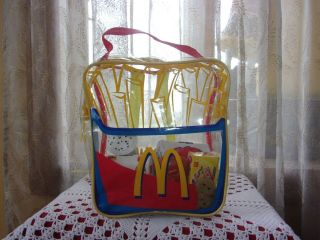 Vintage Clear Plastic French Fries Holder Mcdonalds Backpack W Play Food Vguc