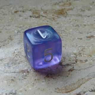 Chessex Borealis Purple Og D6 Numbers - Oop Dice