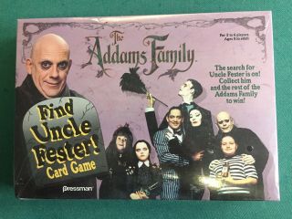 The Addams Family Find Uncle Fester Card Board Game Vintage Pressman Adams 1991