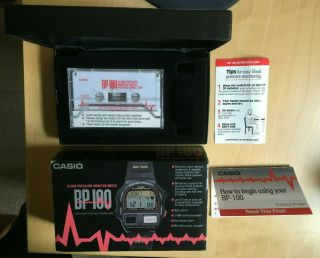 Casio Bp - 100 Blood Pressure Lcd Wrist Watch - Box,  Cassette,  Instructions Only