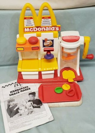 Mcdonalds Happy Meal Magic Hamburger Snack Maker,  Accessories & Instruction 1993