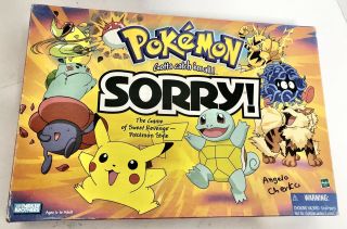 2000 Pokemon Sorry Game By Parker Brothers Gotta Catch ‘em All 100 Complete