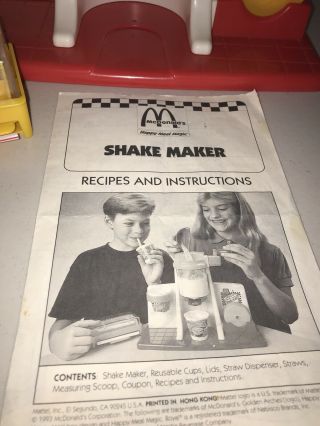 Vintage 1993 McDonald ' s Happy Meal Magic Shake Maker 3