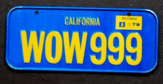 1979 California Post Honeycomb Cereal Mini Bicycle License Plate