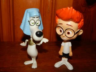 Mr.  Peabody And Sherman Bobblehead Figures Toy Set Cake Toppers 2014 Mcdonalds