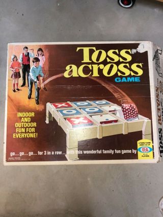 Vintage 1970 Toss Across Game By Ideal Toy Corp W/box & 6 Bean Bags