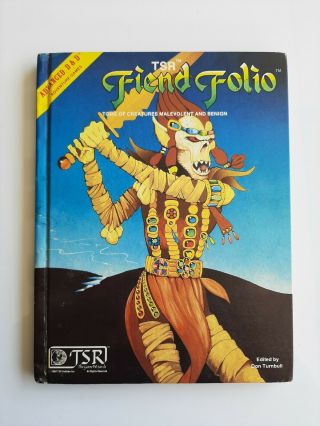 1981 Advanced Dungeons & Dragons Fiend Folio Hardcover - Heavy Cover Impressions