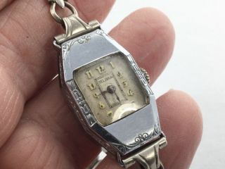 Vintage Helbros Art Deco Ladies Wristwatch 15 Jewell Swiss Movement Gold Filled