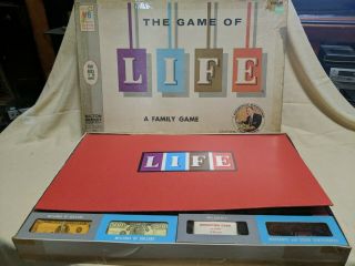Vintage 1960 Game Of Life Board Game 4000 Milton Bradley Complete