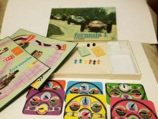 Vintage 1964 Parker Brothers Formula 1 Car Racing Game Board Game Complete