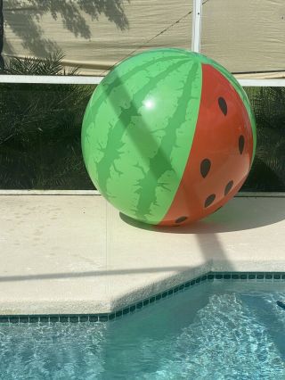 Rare 48in Giant Intex Watermelon Heat Stretched Beach Ball Inflatable Pool Float