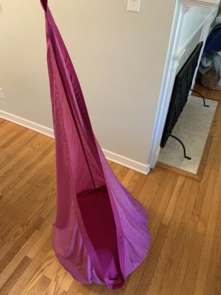 Hugglepod Deluxe Indoor / Outdoor Canvas Hanging Chair,  Pink/purple