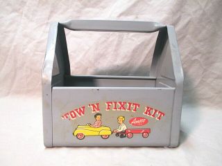 Vintage Amsco Tow N Fixit Kit Peddle Car Tool Box Garton Steel Craft Murray