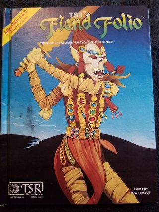 1981 Advanced Dungeons & Dragons Book Fiend Folio Hardcover Tsr D&d