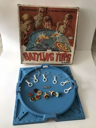 1968 Battling Tops Game - Box.  Vintage Board Game