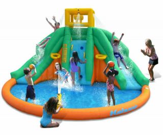 Kahuna Twin Peaks Kids Inflatable Splash Backyard Water Slide Park