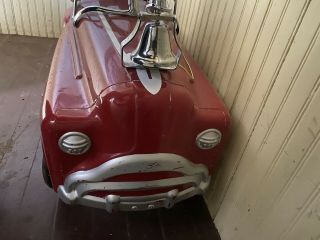 Vintage Murray Sad Face Fire Truck Pedal Car.  All