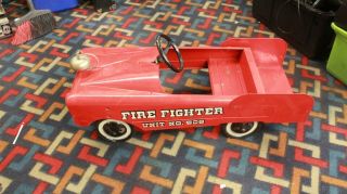 Fire Fighter Pedal Car No.  508 Vintage Amf Pressed Steel For Restoration